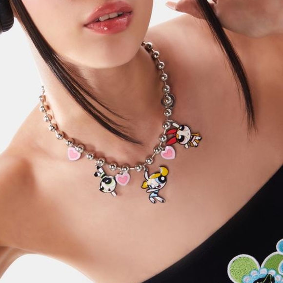 Dolls Kill x The Powerpuff Girls Sisterly Love Chain Necklace - Picture 3 of 4